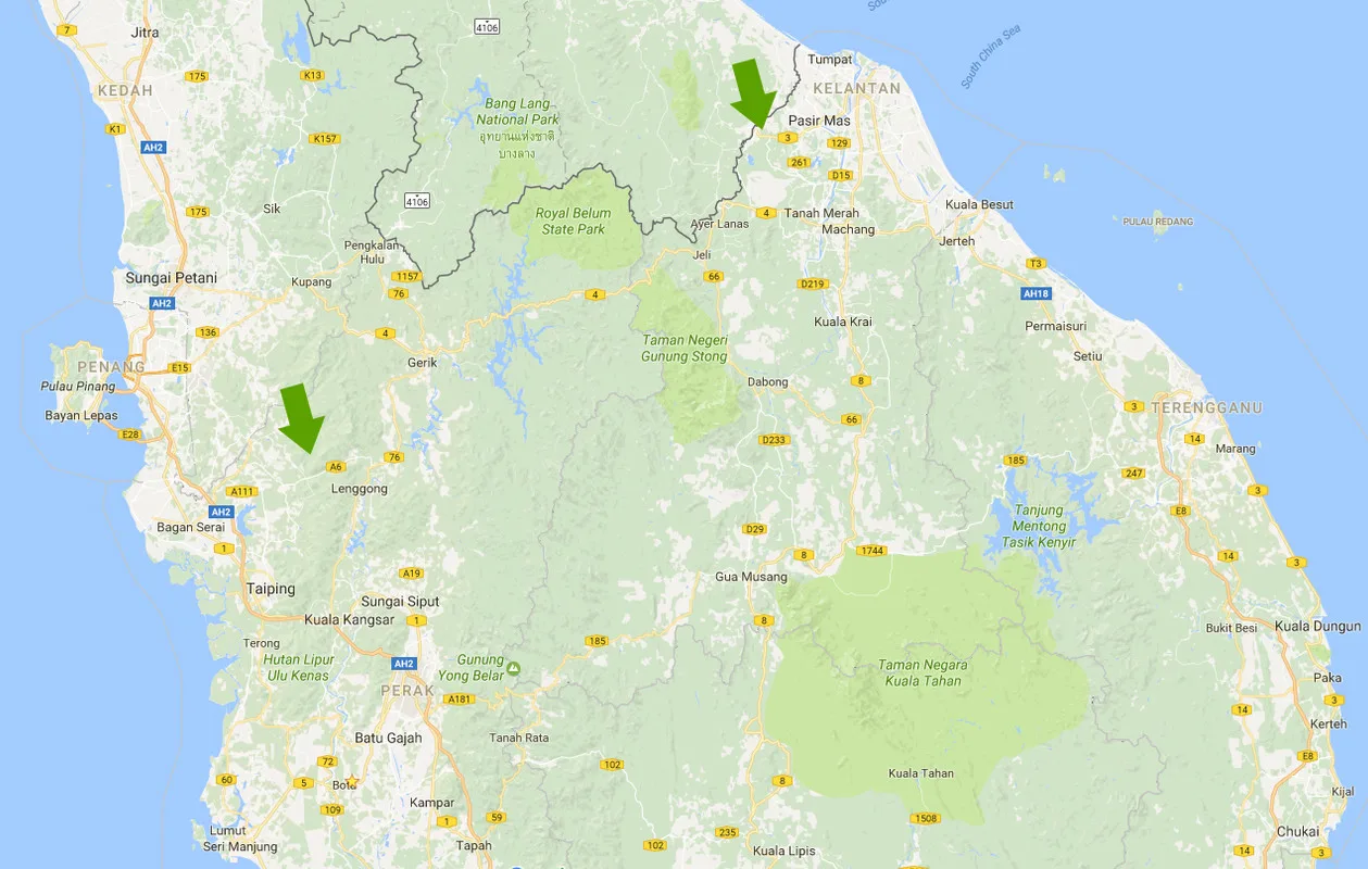 peta rantau panjang perak kelantan