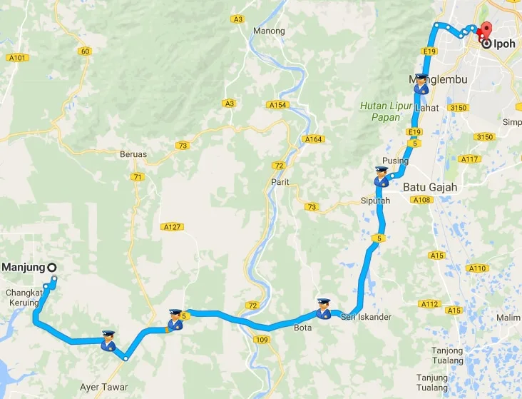 peta polis trafik jalan ipoh manjung
