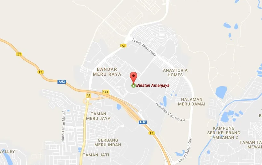 peta taman rekreasi dalam bulatan paling besar di perak