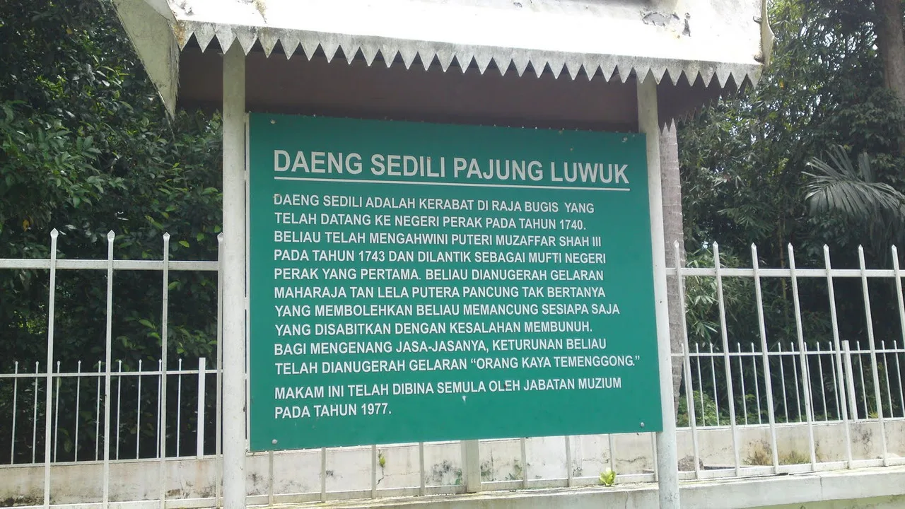 Sejarah Dan Kisah Keturunan Daeng Selili Di Negeri Perak