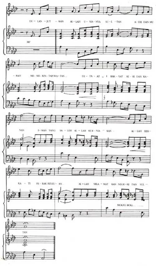 nota lagu negeri perak