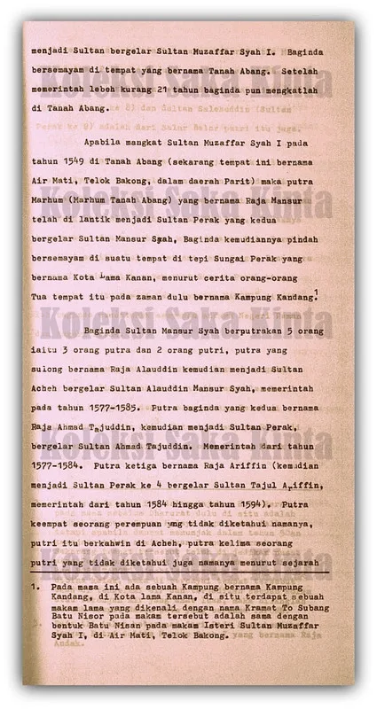 Al-Kisah Sultan Perak Kedua