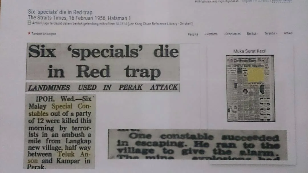 Kisah Serangan Hendap Komunis Ke Atas Polis Di Langkap Pada 1956