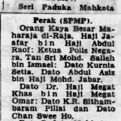Kenali Lapan Dato Kurnia Negeri Perak