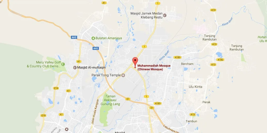Chinese mosque map