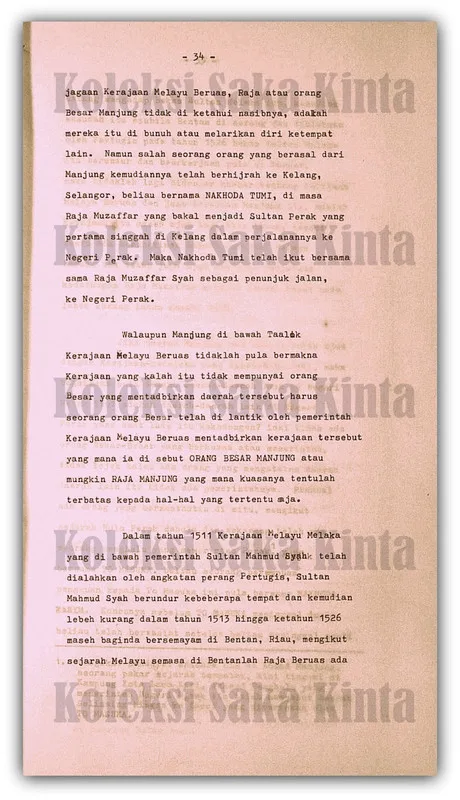 Maharaja Kinta Existed Before the Perak Sultanate