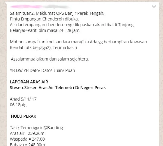 Viral WhatsApp Message Claiming Chenderoh Dam Gates Opened is False