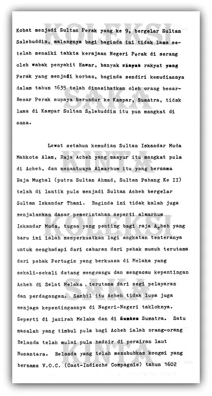 The History of Aceh's Rule in Perak