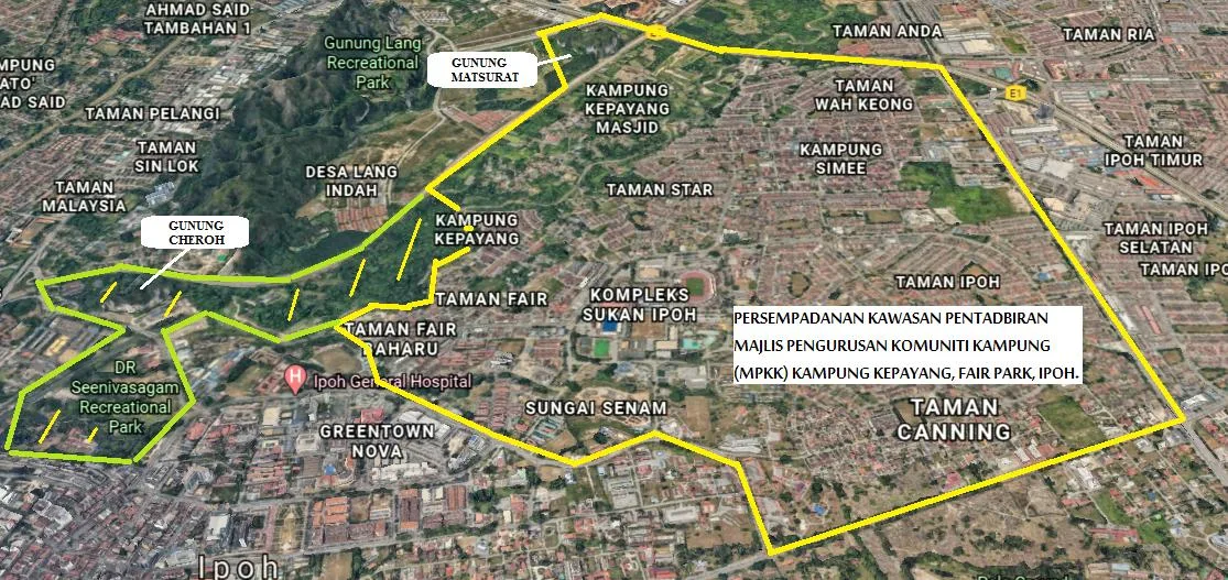 1875 Perak War: 7th Dato Panglima Kinta Ngah Jabor, Toh Senongsa Seri Nara Wangsa Itam Dewi and Kampung Kepayang, Fair Park, Ipoh
