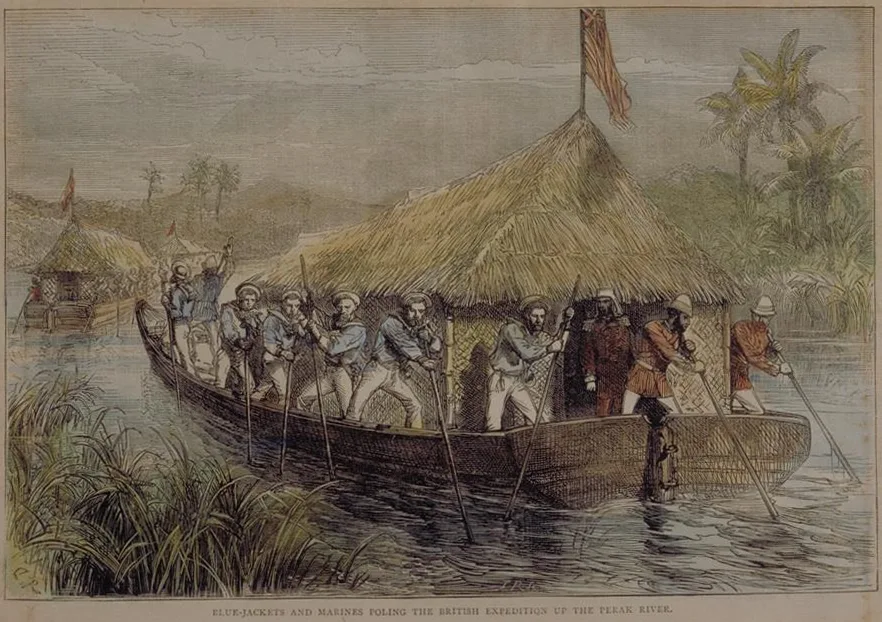 British soldiers on the Perak River